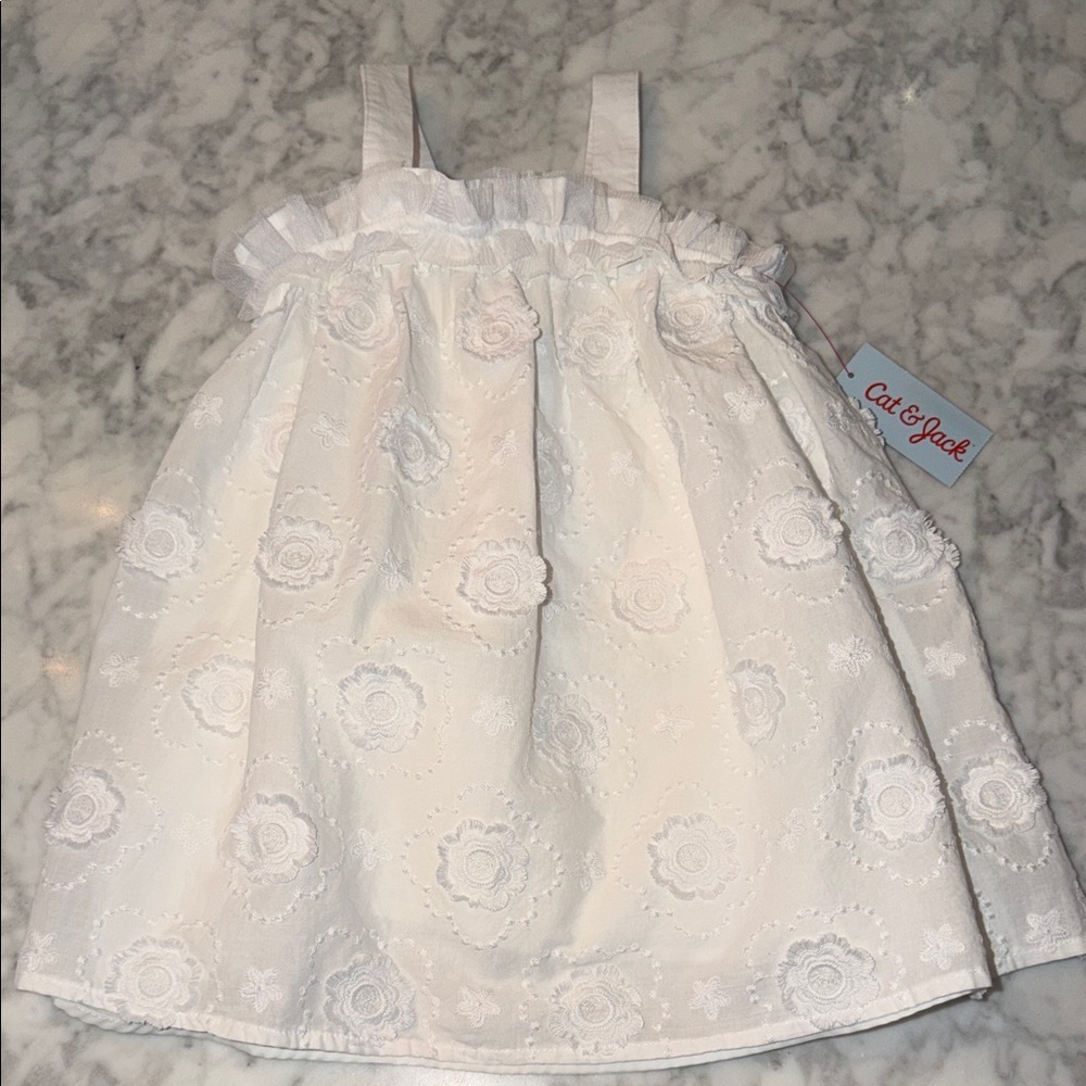 NWT Cat & Jack White Floral Dress 3T